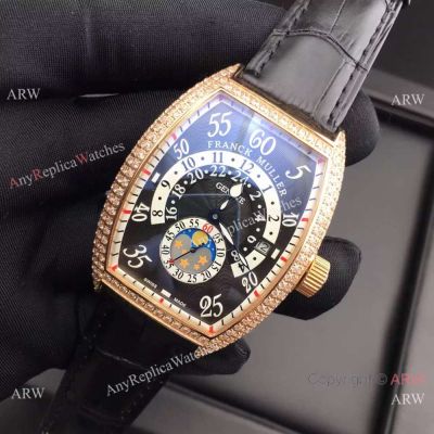 New Franck Muller Cintree Curvex Rose Gold Watch Day and Night Indicator